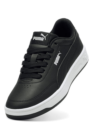 Schwarze Court Style Turnschuhe Puma Court Classic Clean Jr
