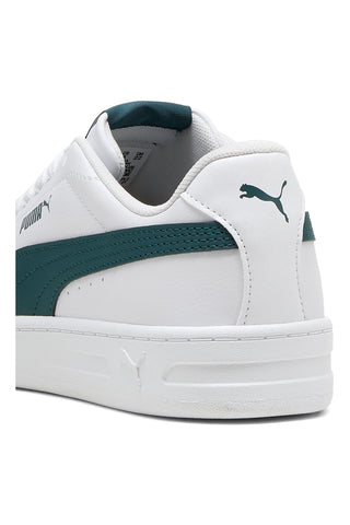 Weiße und grüne Court Style Turnschuhe Puma Court Classic Clean Jr