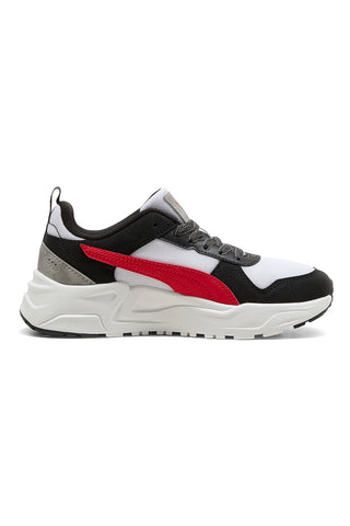 Sneakers bianche nere e rosse in mesh Puma Trinity 2 LT Mid 90s Jr