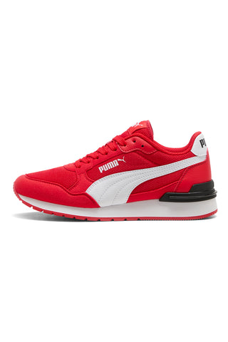 Sneakers rosse e bianche in mesh Puma ST Runner v4 Mesh Jr