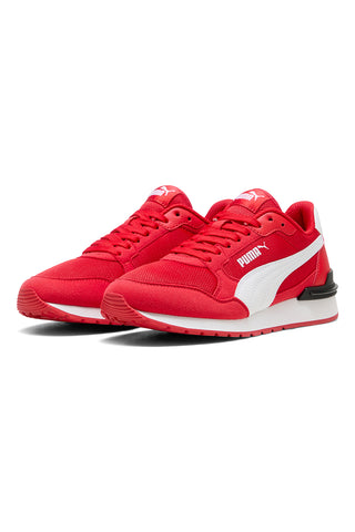 Rote und weiße Mesh Turnschuhe Puma ST Runner v4 Mesh Jr