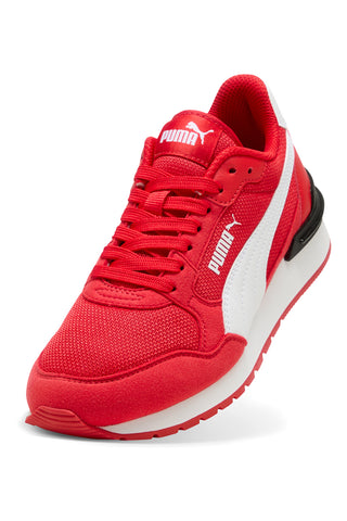 Rote und weiße Mesh Turnschuhe Puma ST Runner v4 Mesh Jr