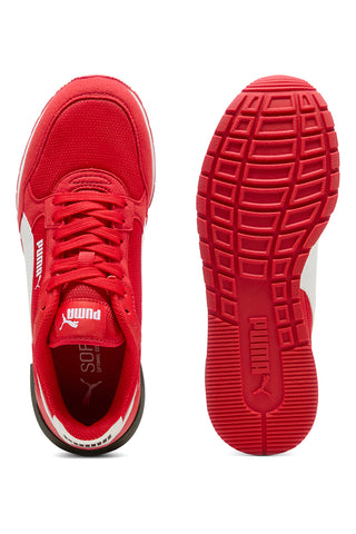 Sneakers rosse e bianche in mesh Puma ST Runner v4 Mesh Jr