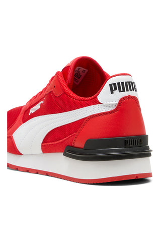 Sneakers rosse e bianche in mesh Puma ST Runner v4 Mesh Jr