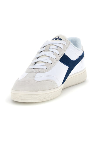 Diadora Kick SL blau weiß Turnschuhe mit Schnürsenkeln