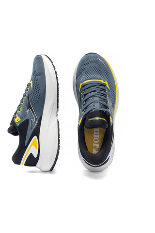 Dunkelgraue Laufschuhe mit gelben atmungsaktiven Einsätzen Joma Speed 2622