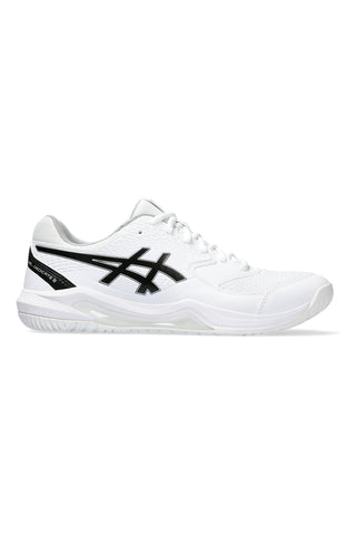 Tennisschuhe weiß schwarz Stabilität Dämpfung Asics Gel-dedicate 8