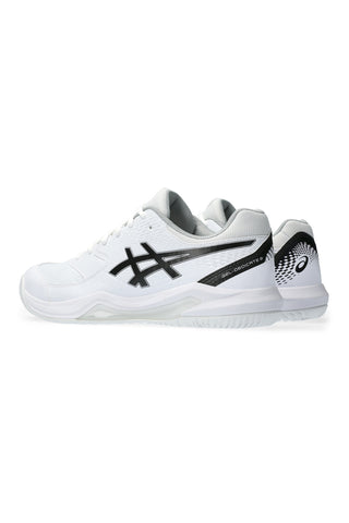 Tennisschuhe weiß schwarz Stabilität Dämpfung Asics Gel-dedicate 8