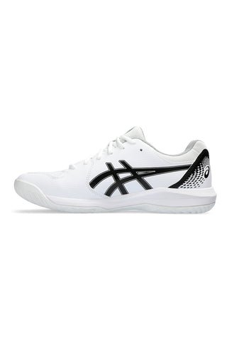 Tennisschuhe weiß schwarz Stabilität Dämpfung Asics Gel-dedicate 8