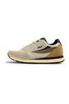 Beige Turnschuhe mit blauen Fila Hyper Einsätzen