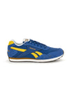 Blaue und gelbe Turnschuhe mit kontrastierenden Einsätzen Reebok Glide Low