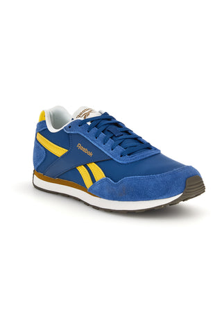 Blaue und gelbe Turnschuhe mit kontrastierenden Einsätzen Reebok Glide Low