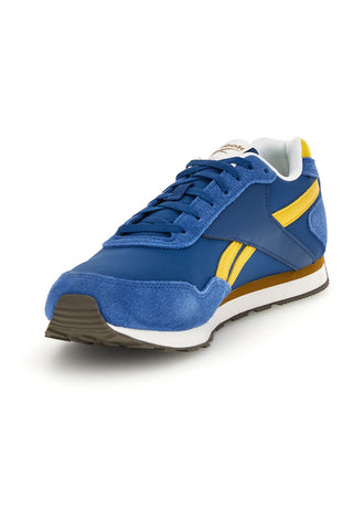 Blaue und gelbe Turnschuhe mit kontrastierenden Einsätzen Reebok Glide Low