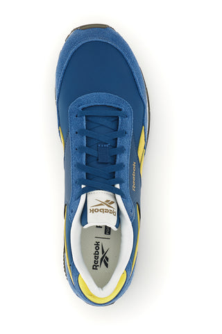 Blaue und gelbe Turnschuhe mit kontrastierenden Einsätzen Reebok Glide Low