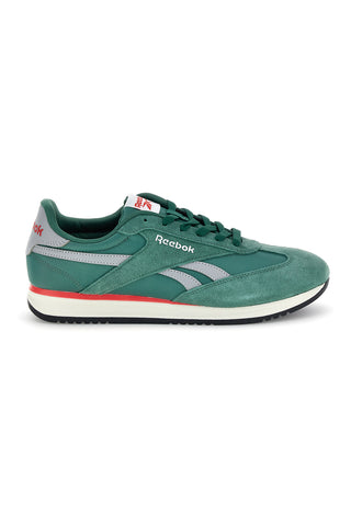 Grüne Turnschuhe mit Wildledereinsätzen und Ortholite Reebok World 70