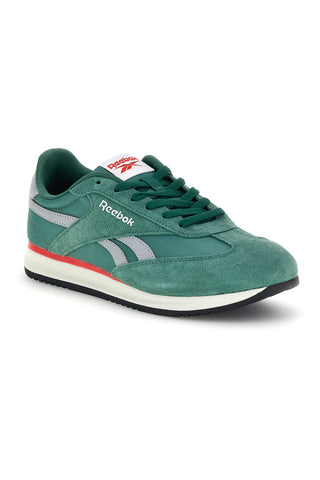 Grüne Turnschuhe mit Wildledereinsätzen und Ortholite Reebok World 70