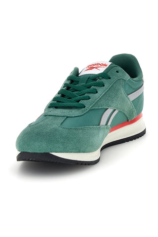 Grüne Turnschuhe mit Wildledereinsätzen und Ortholite Reebok World 70