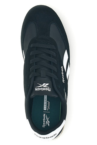 Schwarze Turnschuhe mit Wildledereinsätzen und Ortholite Reebok World 70