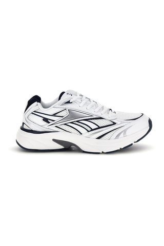 Weiße Turnschuhe mit marineblauen und silbernen Einsätzen Reebok Belwave
