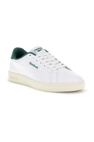 Weiße Turnschuhe mit grünen Lederdetails Reebok Court clean