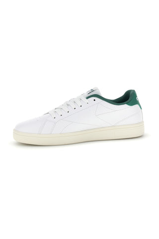 Weiße Turnschuhe mit grünen Lederdetails Reebok Court clean