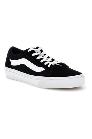 Schwarze Turnschuhe mit weißem Einsatz low profile Vans Vero LS