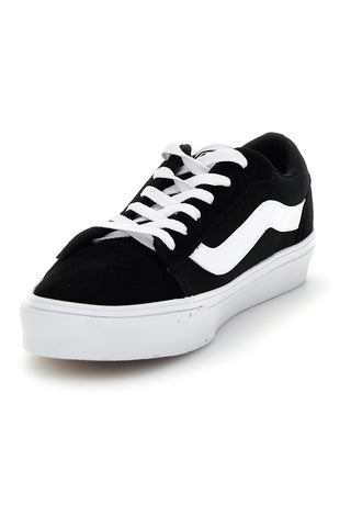 Schwarze Turnschuhe mit weißem Einsatz low profile Vans Vero LS