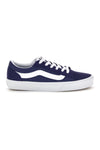 Blaue Turnschuhe mit weißem Einsatz low profile Vans Vero LS