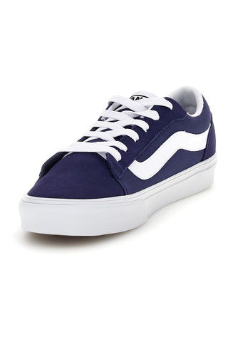 Blaue Turnschuhe mit weißem Einsatz low profile Vans Vero LS