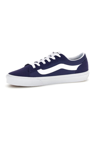 Blaue Turnschuhe mit weißem Einsatz low profile Vans Vero LS