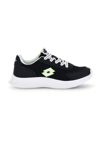 Scarpe da fitness nere con inserti gialli e Air Memory Foam Lotto Run 90 Amf Jr