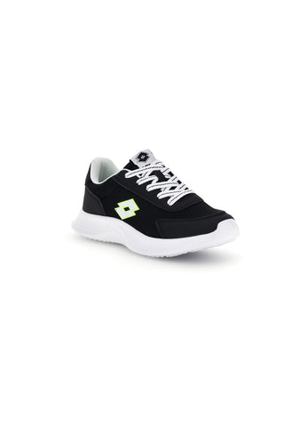 Scarpe da fitness nere con inserti gialli e Air Memory Foam Lotto Run 90 Amf Jr