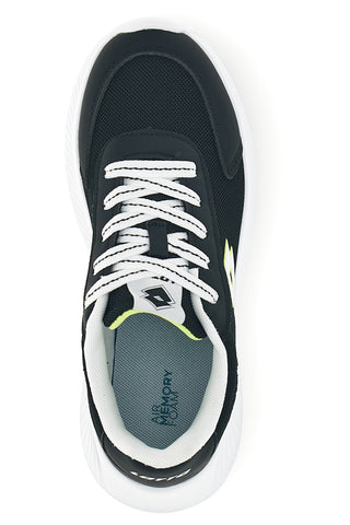Scarpe da fitness nere con inserti gialli e Air Memory Foam Lotto Run 90 Amf Jr
