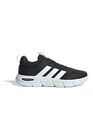 Leichte schwarze Mesh-Sneakers mit elastischen Schnürsenkeln Adidas Cloudfoam Flex