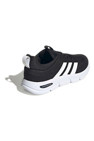 Leichte schwarze Mesh-Sneakers mit elastischen Schnürsenkeln Adidas Cloudfoam Flex