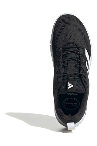 Leichte schwarze Mesh-Sneakers mit elastischen Schnürsenkeln Adidas Cloudfoam Flex