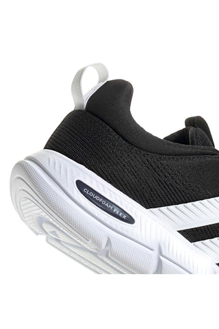 Leichte schwarze Mesh-Sneakers mit elastischen Schnürsenkeln Adidas Cloudfoam Flex