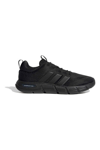 Leichte schwarze Mesh-Sneakers mit elastischen Schnürsenkeln Adidas Cloudfoam Flex