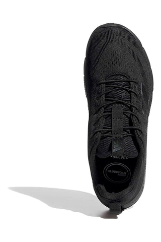 Leichte schwarze Mesh-Sneakers mit elastischen Schnürsenkeln Adidas Cloudfoam Flex