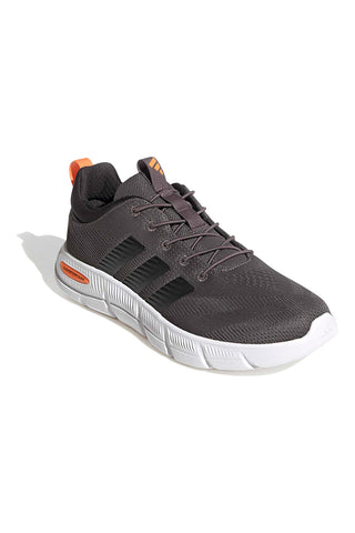 Leichte graue Mesh-Sneakers mit elastischen Schnürsenkeln Adidas Cloudfoam Flex