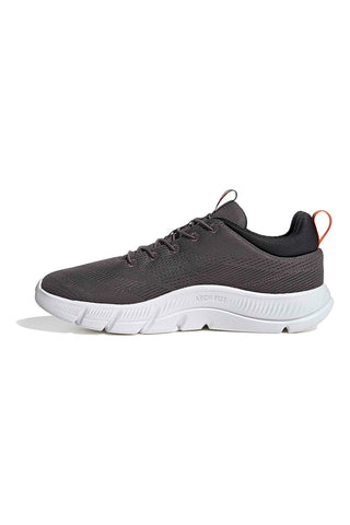 Leichte graue Mesh-Sneakers mit elastischen Schnürsenkeln Adidas Cloudfoam Flex