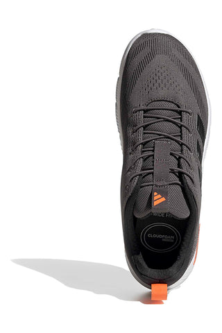 Leichte graue Mesh-Sneakers mit elastischen Schnürsenkeln Adidas Cloudfoam Flex