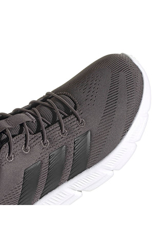 Leichte graue Mesh-Sneakers mit elastischen Schnürsenkeln Adidas Cloudfoam Flex