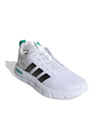 Leichte weiße Mesh-Sneakers mit elastischen Schnürsenkeln Adidas Cloudfoam Flex