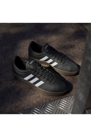 Schwarze Sneakers mit weißen Streifen Adidas VL COURT BASE
