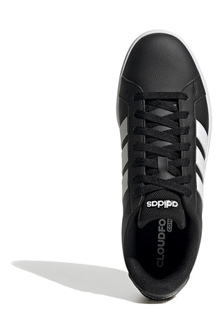 Schwarze Sneakers mit weißen Details im ikonischen Adidas Grand Court Base 3-Stil