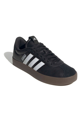 Schwarze Sneakers mit weißen Details und Gummisohle Adidas Vl Court 3.0