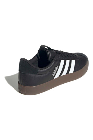 Schwarze Sneakers mit weißen Details und Gummisohle Adidas Vl Court 3.0