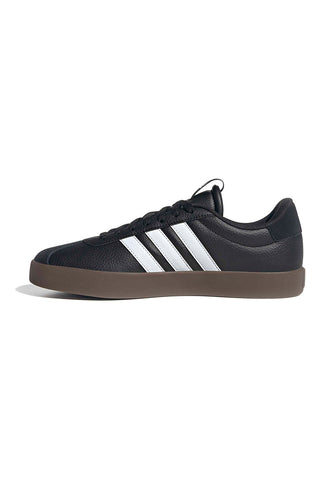 Schwarze Sneakers mit weißen Details und Gummisohle Adidas Vl Court 3.0