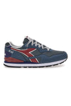 Blaue Sneaker mit burgunderroten Details und DD Comfort Diadora N.92 Technologie